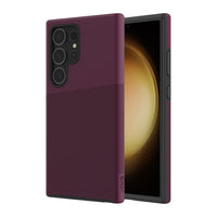 AXS - PROTech Plus étui mince anti-choc avec double couche pour Samsung Galaxy S24 Ultra - Sangria-Résistant aux chutes jusqu’a 10 pieds