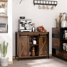 HOMCOM - Buffet industriel 35,5 po L - brun rustique-Équipé d'étagères réglables pour accueillir des objets de différentes hauteurs 