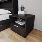 Nexera - Table de chevet Hunter, Noir-Assemblage et livraison sans souci : Assemblage sans tracas, livraison à votre porte pour une mise à niveau pratique de votre chambre à coucher