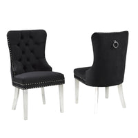 Brassex - Chaise d'appoint 739510 Parker - ensemble de 2 - noire-Comprend : 2 chaises de salle à manger