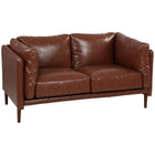 HOMCOM - Canapé d’amour 59 po en cuir PU avec assise large - brun-Une assise de 47,2 po de largeur et 22 po de profondeur offre de la place pour deux personnes et un confort exceptionnel   