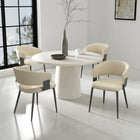 Manhattan Comfort - Lot de 4 chaises de salle à manger modernes Luce 22 po en similicuir texturé - Sable-Revêtu d’un similicuir texturé luxueux avec des finitions de couture raffinées