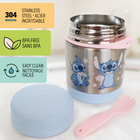 Danawares - Boîte repas isotherme Disney Stitch avec cuillère-fourchette - 300 ml-Fourchette intégrée : comprend une fourchette pratique qui se range facilement dans le couvercle, ce qui permet de manger facilement lors de vos déplacements