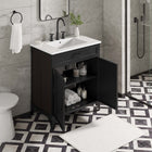 Modway - Steamforge 30" Vanette de salle de bain - Blanc Noir-Bassin d’évier en céramique