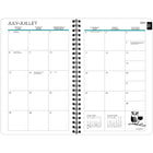Staples - Agenda scolaire hebdomadaire/mensuel hiboux 2024-2025 - 5 1/2 po x 8 1/2 po - noir/blanc - bilingue-Hebdomadaire : une semaine sur 2 pages avec en référence les mois passé, présent et futur avec une section de notes dans le bas de la page, mensuel : sur deux pages, mois passé et futur en référence, format bloc. Section de notes sur le côté gauche.