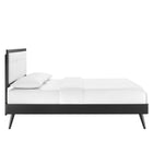 Modway - Willow Bois Lit à plateforme queen avec pieds écartés, Noir Blanc-Construction en bois, MDF et placage