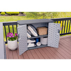 Suncast - Unité de rangement Backyard Oasis de 130 gallons - couleur gris colombe-Faible entretien, facile à nettoyer et à entretenir.