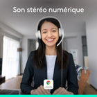Logitech H390 Casque Stéréo Filaire pour PC/Ordinateur Portable avec Microphone Antibruit - Blanc-Micro Anti-Bruit Rotatif : Réduit le bruit de fond indésirable pour des conversations claires, le bras articulé rotatif peut être replié lorsque vous ne l'utilisez pas