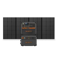 Bluetti - Premium Series AC200P L centrale électrique portative, batterie d’extension B210P avec groupe de panneaux solaires PV350-Plus compact et puissant : Les cellules de batterie LiFePO4 haute densité avec plus de 3 000 cycles de vie à 80% offrent des performances optimales et jusqu’à une durée de vie de 10 ans.  Puissance de levage pour les charges résistives de haute puissance comme les sèche-cheveux, les ordinateurs portables, les routeurs et les téléphones cellulaires, etc.