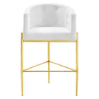 Modway - Savour Touffe Performance Velvet Tabouret de bar - Blanc-Capacité de poids du tabouret de bar : 300 lb