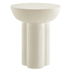 Modway - Caspian Béton rond Table d’appoint - Blanc-Table d’appoint moderne contemporaine