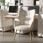 Homy Casa - Chaises d'accueil pour bureau - Tissu beige-Coussin en mousse haute densité pour un confort et un soutien durable.