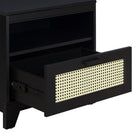 Manhattan Comfort - Lot de 2 tables de chevet Sheridan 21,63" style mid-century moderne - Noir-Pieds surélevés encadrés en bois massif pour la mode et la durabilité