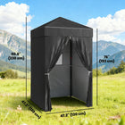 Outsunny - Tente auvent pliante compacte 4 pi l x 4 pi L - Auvent d'intimité portable UPF50+ - Noir-Fenêtre en maille pour la ventilation, avec un rabat pour plus d’intimité