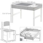 Qaba - Ensemble table et chaises Lego pour enfants avec rangement - Gris-Le plateau de table est disponible sur deux côtés 