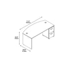 Bush – Coquille de bureau à devant arqué 72 po Westfield et classeur sur roulettes à 2 tiroirs, cerisier Hansen et gris graphite-Respecte les normes de construction, de durabilité et de sécurité pour l’usage commercial établies par ANSI/BIFMA.