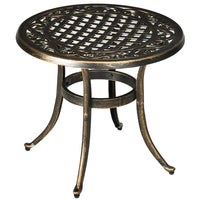 Outsunny - Table d'appoint d'extérieur avec fonte d'aluminium - bronze-Le style vintage fait de cette table d'appoint d'extérieur un ajout parfait à votre patio, jardin et piscine 