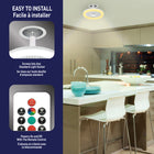 Bell + Howell - Ventilateur de plafond intérieur blanc à LED à changement de couleur de 10,1 po avec télécommande, prise d'air-Choisissez parmi plus d'une douzaine de modes d'éclairage : couleurs unies et même mode de changement de couleur