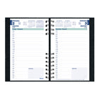 Blueline - 2026 Agenda quotidien CoilPro Couverture rigide avec Reliure spirale double - 8 po x 5 po - Noir - Bilingue-Reliure spirale double avec couverture rigide d'aspect lézard