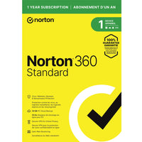 Norton 360 - Deluxe logiciel antivirus - Sauvegarde infonuagique pour PC de 10 Go - 1 appareil - abonnement d'un an-Protection contre les menaces en temps réel: Sécurité avancée avec plusieurs niveaux de protection pour 1 PC, 1 Mac,1 téléphone intelligent ou 1 tablette afin de lutter automatiquement contre les menaces actuelles et nouvelles, y compris différents types de logiciels malveillants, comme les logiciels de rançon, les logiciels espions, les virus, l’hameçonnage, etc.