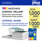 Brother - LC504XLYS Cartouche d’encre jaune authentique à haut rendement-Les cartouches d’encre jaune à rendement standard LC504XLYS authentiques de Brother offrent des résultats fiables et constants