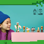 LEGO - Minecraft L’attaque du désert du Poulet chevauché-Bébé zombie momifié, poulet, lapin, bébé villageois, bébé loup, golem de fer