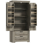 HOMCOM - Armoire de cuisine garde-manger 64 po avec portes et tiroirs - gris-Garde-manger gris vieilli avec portes de grange et accents noirs dégage un charme de ferme 