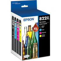 Epson - Pack combiné de cartouches d'encre 822 DURABrite Ultra - Haute capacité - Noir/Couleur-Le système d’impression Epson est particulièrement conçu pour être utilisé avec les encres d’origine Epson. L’utilisation d’encres non authentiques peut entraîner des dommages qui ne sont pas couverts par la garantie limitée de l’imprimante. 
