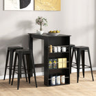 HOMCOM - Table de bar moderne pour cuisine, salle à manger, salon - noir-Parfait pour créer un coin boisson convivial ou comme espace de travail improvisé, sert aussi de table d'appoint pour exposer des souvenirs 