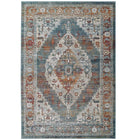 Modway - Tribute Médaillon fleural vintage vieilli Camellia Tapis de comédie 8 pi l x 10 pi L - Multicolore-Tapis d’espace à médaillons vintage floraux vintage vieillis