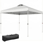 Outsunny - Auvent pliant imperméable 9.8 pi l x 9.8 pi L - Blanc-La tente à auvent est équipée d’un système à clic pour une installation facile et instantanée