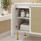 Modway - Chaucer 30" Vanette de salle de bain - Blanc blanc-Portes en rotin tissé
