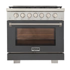Kucht - 36 po Série KFX-X Cuisinière Pro Style au gaz propane - Acier inoxydable/Gris ciment-Nouveaux brûleurs true simmer pour une cuisson délicate à basse température