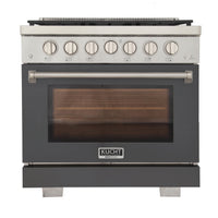 Kucht - 36 po Série KFX-X Cuisinière Pro Style au gaz propane - Acier inoxydable/Gris ciment-Nouveaux brûleurs true simmer pour une cuisson délicate à basse température