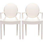 Nicer Furniture - fauteuil fantôme de Louis XVI - blanc - 2 pièces-Convient pour une utilisation intérieure et extérieure. Chaise empilable pour un rangement facile