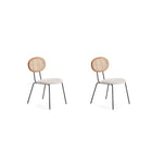 Manhattan Comfort - Lot de 2 chaises de salle à manger Jardin 19,09 po style industriel chic, rembourrées, coloris Nature et Avoine-Chaise de salle à manger moderne au style industriel chic avec assise en cannage idéale pour la salle à manger lot de 2