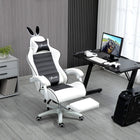 HOMCOM - Chaise de gamer inclinable avec repose-pieds - noir-Repose-pieds rétractable pour reposer les jambes et gagner de la place hors usage