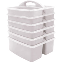 Teacher Created Resources - Stockage en plastique blanc Caddy, Pack de 6-Ces caddies sont fabriqués à partir de plastique durable et comprennent des compartiments divisés pour une organisation facile.