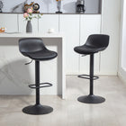 HOMCOM - Tabourets de bar pivotants à hauteur réglable - noir - paquet de 2-L’assise en cuir PU offre du confort et se nettoie facilement 
