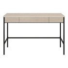 Hudson&Canal - Bureau Nolan 48" - Aulne blanc-Comprend trois tiroirs à ouverture par pression avec des détails cannelés