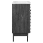 Modway - Render 18" Armoire à coiffeuse de salle de bain - Blanc charbon-Trous centraux de 8"