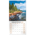 Mead - Calendrier décoratif Paysages canadiens 2027, 12 po x 12 po, bilingue-La présentation bilingue convient aux environnements anglais et français