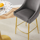 Modway - Discern Performance Velvet Tabouret de bar - Gris-Rembourrage en mousse dense