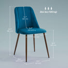 HOMCOM - Chaises de salle à manger en velours - bleu foncé - ensemble de 4-Les patins de pieds réglables maintiennent les chaises stables et équilibrées sur des sols irréguliers