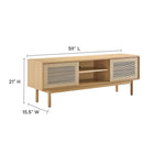 Modway - Milo 59 po Meuble TV, Chêne Basané-Stratifié à grain de bois