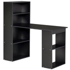 HOMCOM - Bureau moderne pour ordinateur avec étagères de rangement - 47,2 po L x 21,7 po l x 47,2 po H - noir-Dimensions totales : 47,2 po L x 21,7 po l x 47,2 po H (120 x 55 x 120 cm) 