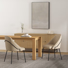 Manhattan Comfort - Lot de 2 chaises de salle à manger modernes Gracie 61,5 cm, revêtement similicuir, coloris beige et noir-Caractéristiques du cadre et des pieds Choix entre acier noir entièrement soudé ou acier inoxydable doré