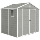 Outsunny - Abri de jardin 8 pi x 6 pi - gris-Un espace de rangement dédié pour les outils de jardin, les équipements de jardin, les appareils de piscine, etc.
