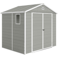Outsunny - Abri de jardin 8 pi x 6 pi - gris-Un espace de rangement dédié pour les outils de jardin, les équipements de jardin, les appareils de piscine, etc.
