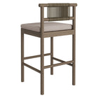 Modway - Eleni Terrasse extérieure Bois de teck Tabourets de bar Ensemble de 2 - Caillou-7